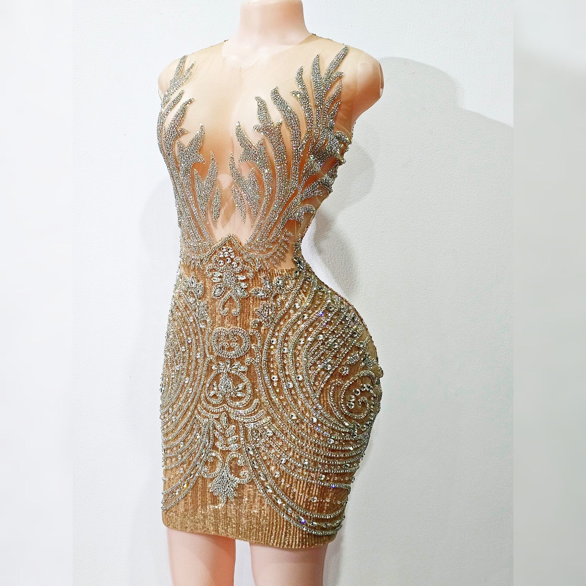 Diamond Fuego Cocktail dress in silver