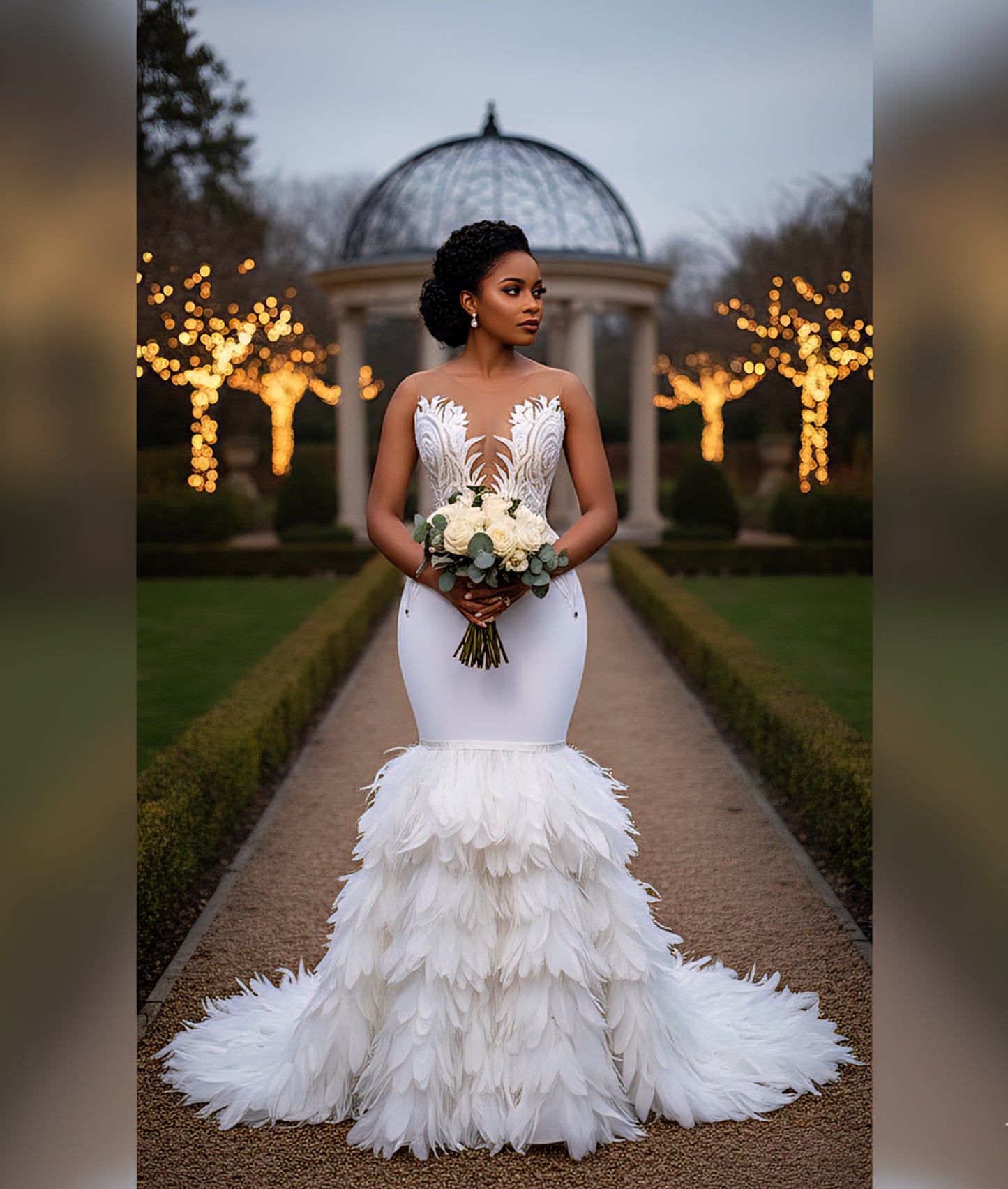 Snowflake Feather Gown