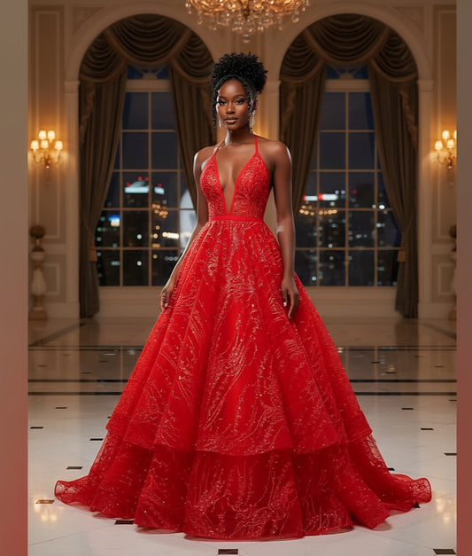 Rashay Embroidery Mermaid Gown