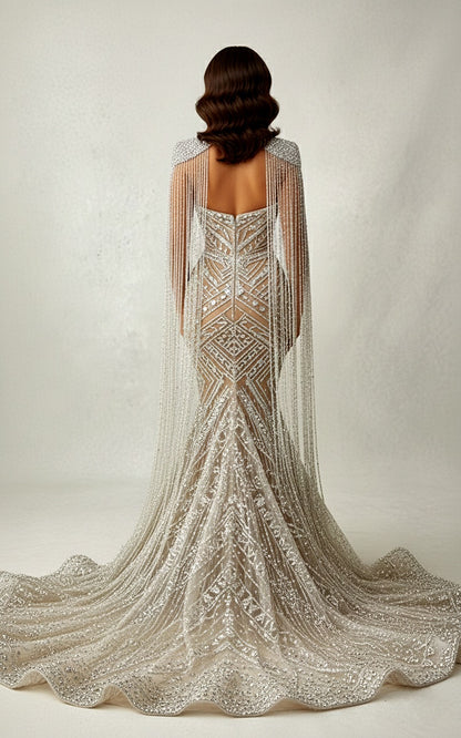 Vendetta Rhinestone Wedding Mermaid Dress