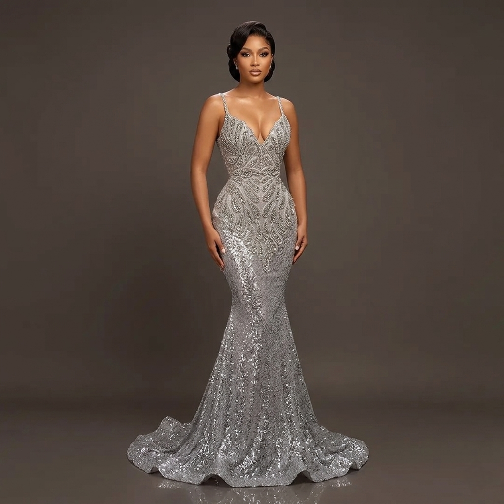 Amani Rhinestone Mermaid Dress