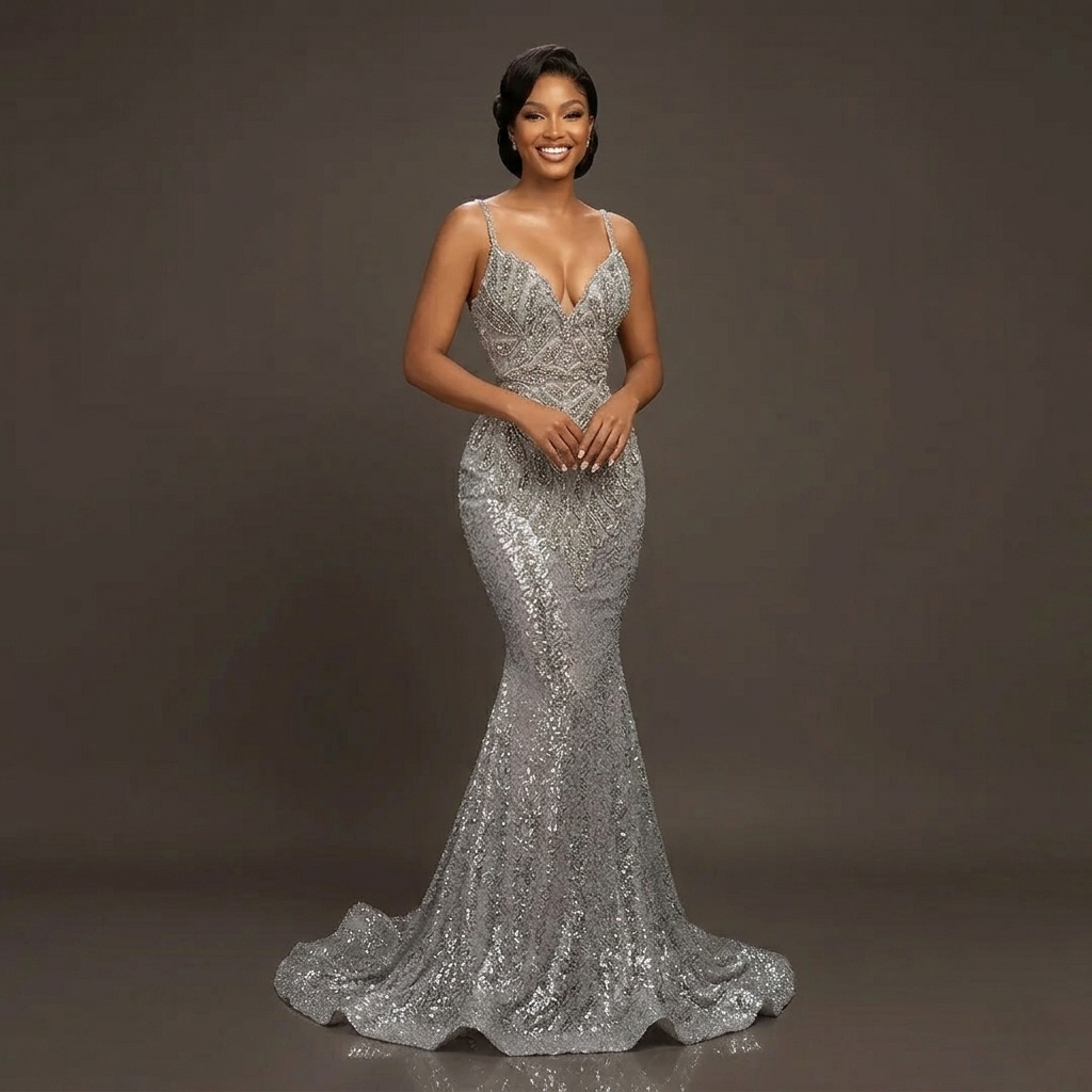 Amani Rhinestone Mermaid Dress