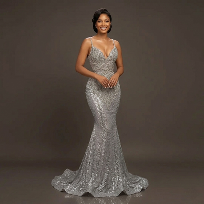Amani Rhinestone Mermaid Dress
