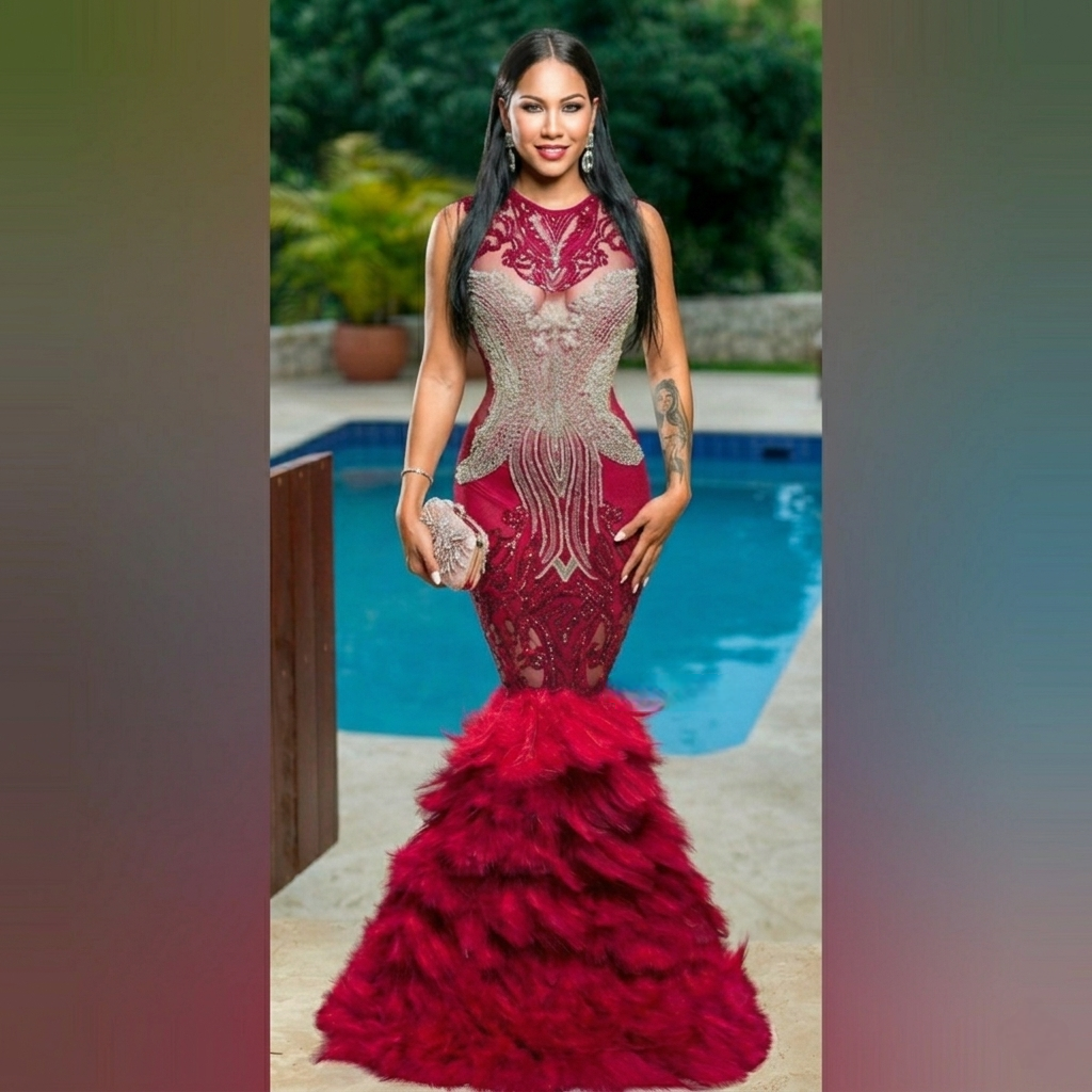 Dream Feather Mermaid Gown