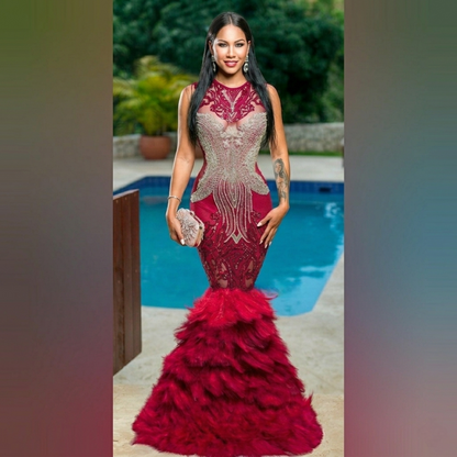 Dream Feather Mermaid Gown