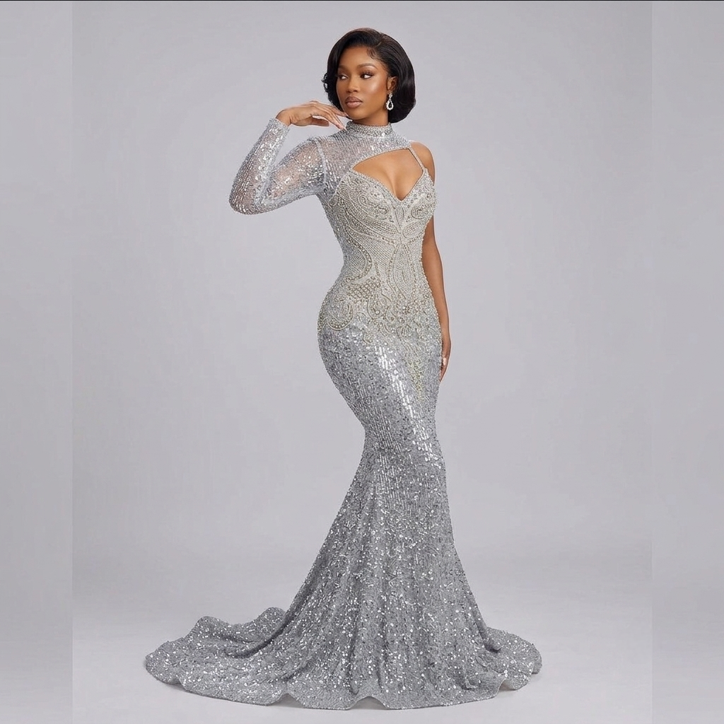 Sahara Viking Rhinestone Mermaid Dress