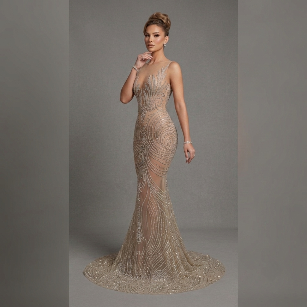 Fuego Rhinestone Mermaid Gown