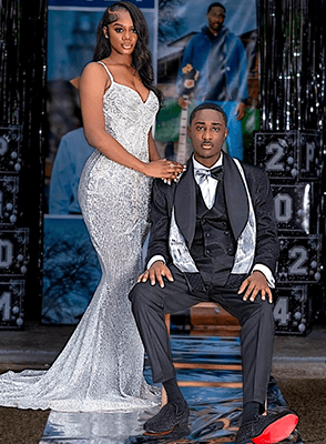 The Azuri Rhinestone Mermaid Dress dazzles with sparkling rhinestone embellishments and a sleek mermaid silhouette. Perfect for prom nights, red carpet appearances, or any high-glam formal occasion.