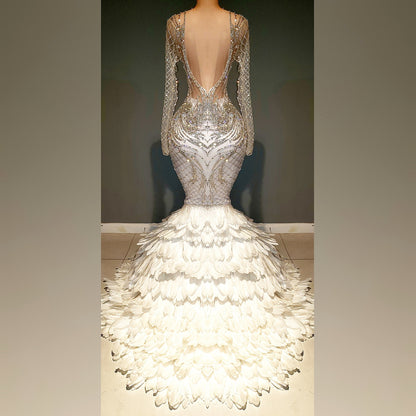 Aphrodite Phoenix Feather Mermaid Dress