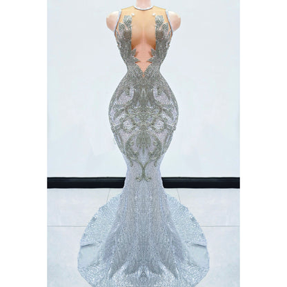 Phayrah Rhinestone Mermaid Gown