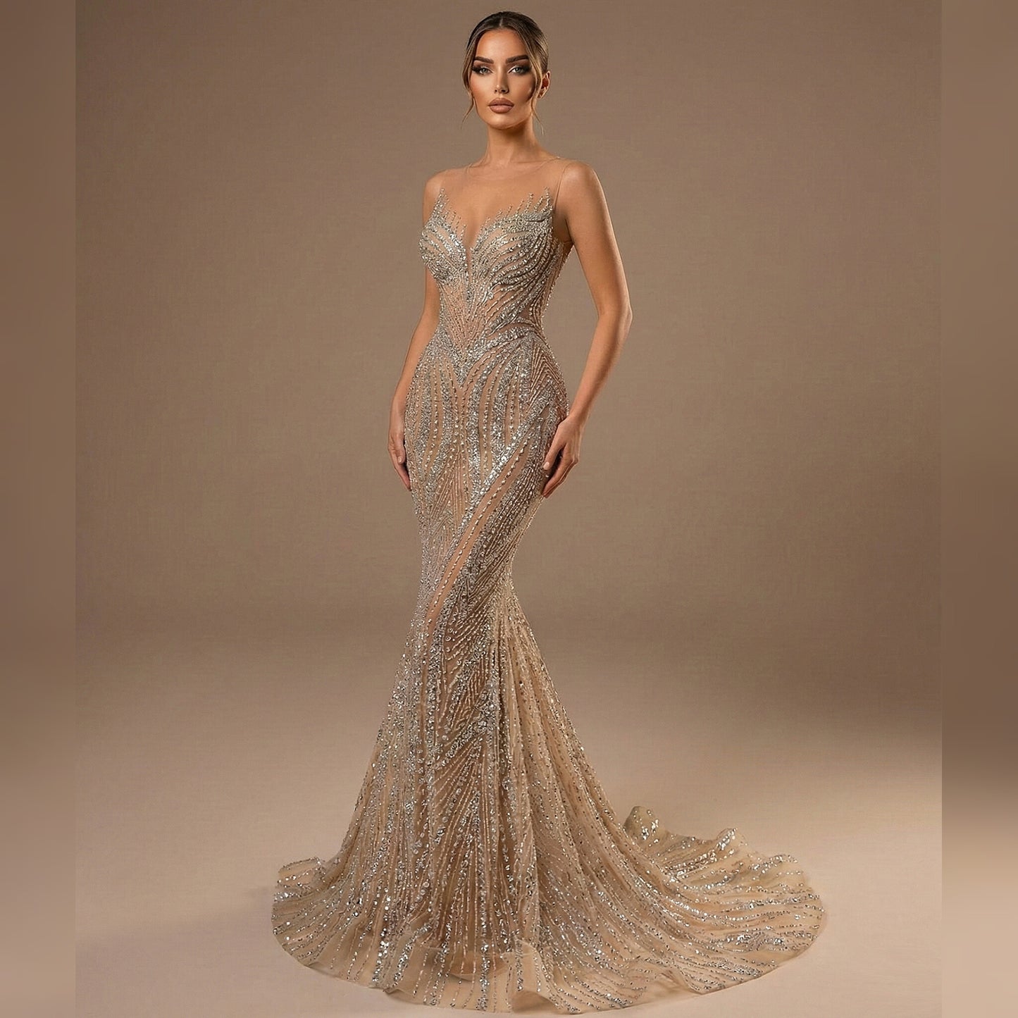 Rebbeca Rhinestone Mermaid Dress
