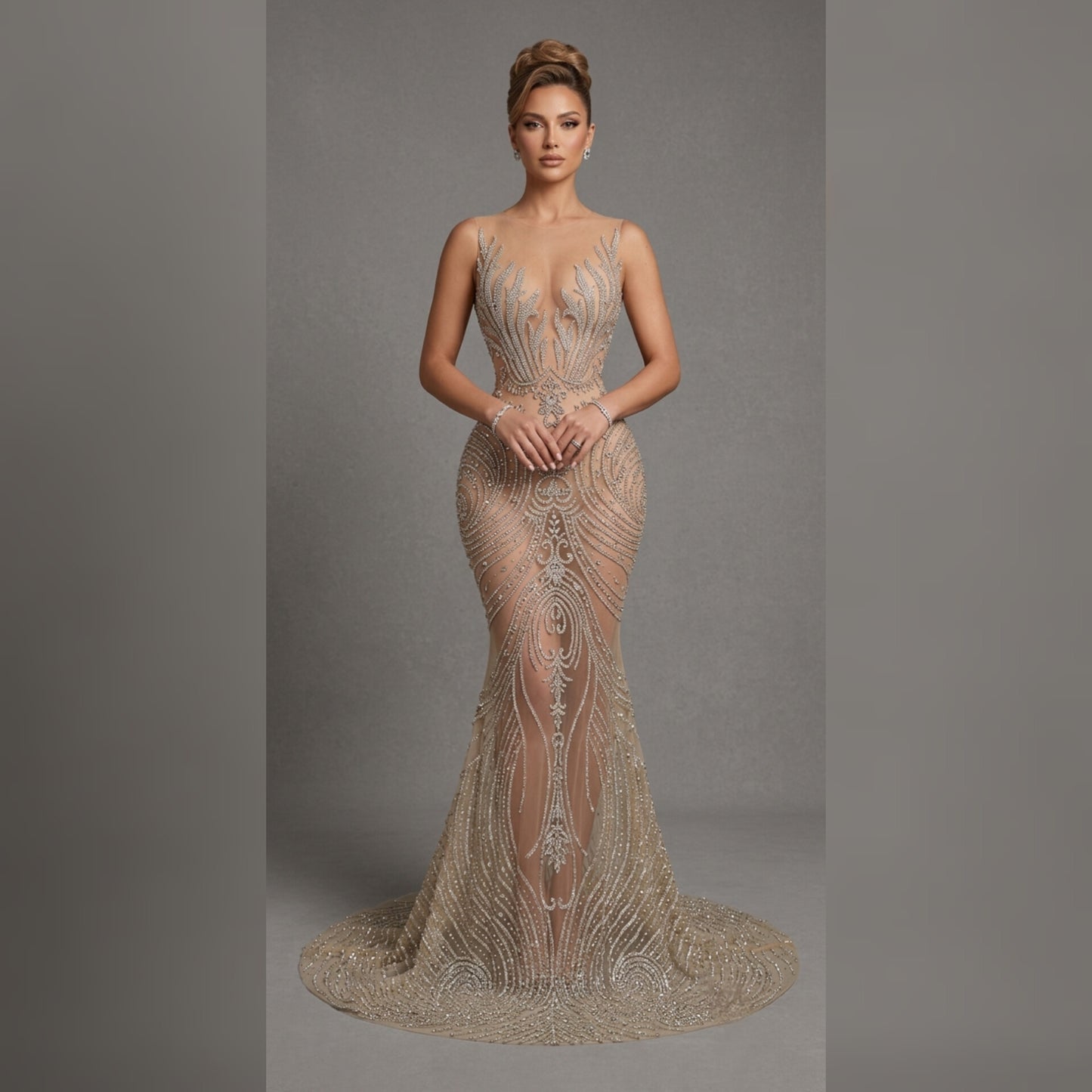 Fuego Rhinestone Mermaid Gown