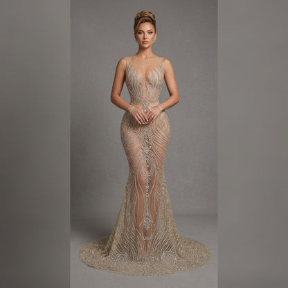 Fuego Rhinestone Mermaid Gown
