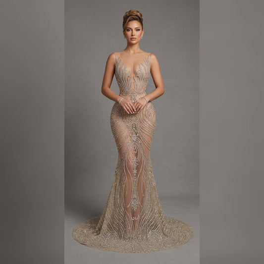 Fuego Rhinestone Mermaid Gown