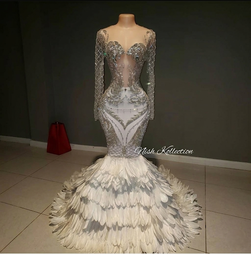 Aphrodite Phoenix Feather Mermaid Dress