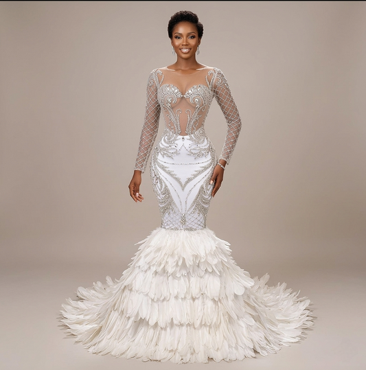 Aphrodite Phoenix Feather Mermaid Dress