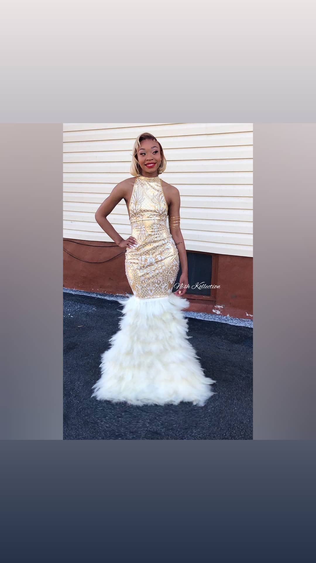 Bal-main Feather Mermaid Gown