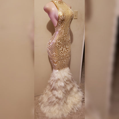 Bal-main Feather Mermaid Gown